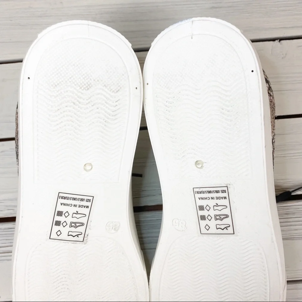 NEW Qupid Faux Snakeskin Chunky Platform Sneakers 8.5